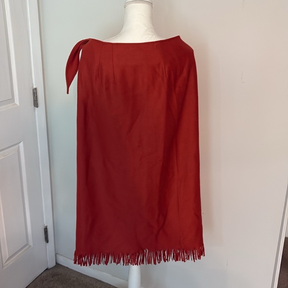 Boho Red Fringe Wrap Skirt | Western Southwestern Festival - Picture 3 of 4